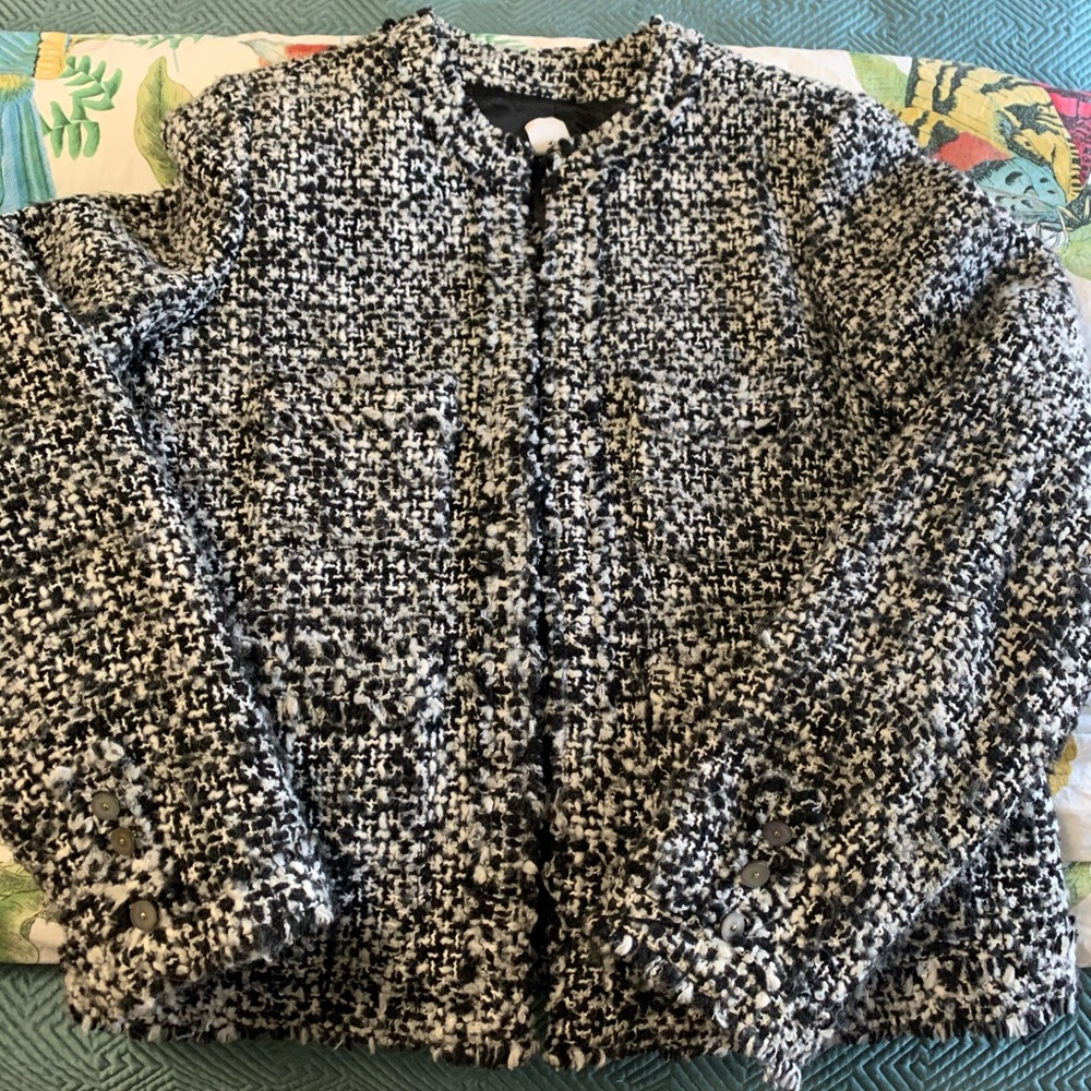 Classic JCrew black and white blazer